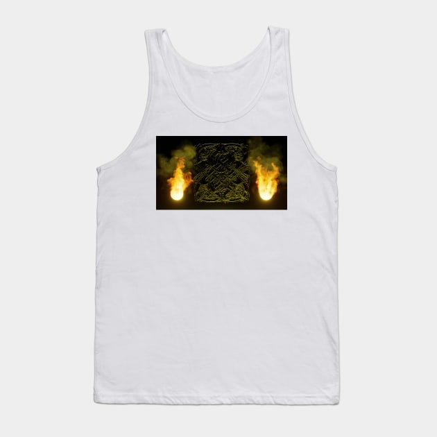 Mysterious Celtic Knot Engraving with Flames Tank Top by jrfii ANIMATION